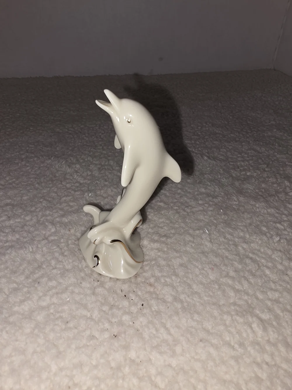 White Ceramic Dolphin Figurine LENOX